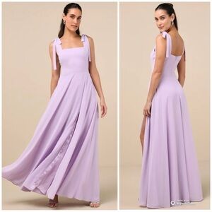Lulus Large Love Me Forever Lavender Square Neck Maxi Dress NWT Purple Formal